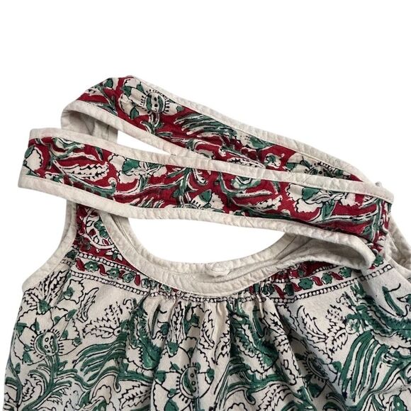 Boho Chic Floral Paisley Tote Bag Red Green Cream Unbranded - Picture 6 of 8